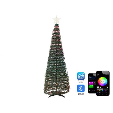 Led Christmas Tree Green App-controlled Colour Changing 188 Cm With Timer And Switch Christmas Decoration Living Room Beliani