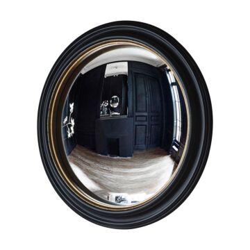 Rockbourne Convex Mirror Black & Gold 630x630mm