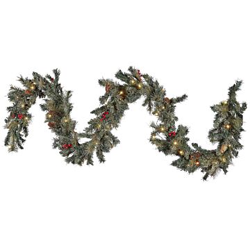 Artificial Christmas Garland Green Synthetic Material 270 Cm With Led Lights Adjustable Twigs Beliani