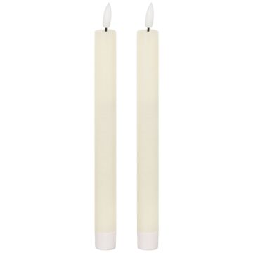 Luxe Collection Natural Glow S/ 2 Ivory Led Dinner Candles