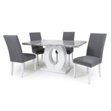 Neptune Medium & 4 Randall Silver Grey Dining Set