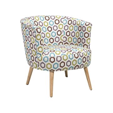 Armchair Black Dots Pattern Tub Chair Retro Style Beliani
