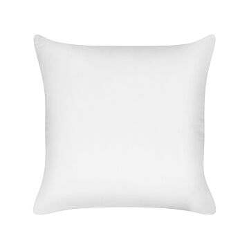 Bed Pillow White Lyocell Japara Cotton Rectangular 80 X 80 Cm Polyester Filling Low Profile Sleeping Cushion Bedroom Beliani
