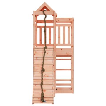 Vidaxl Playhouse With Climbing Wall Solid Wood Douglas