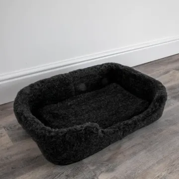 Merino Wool Medium Pet Bed - Black