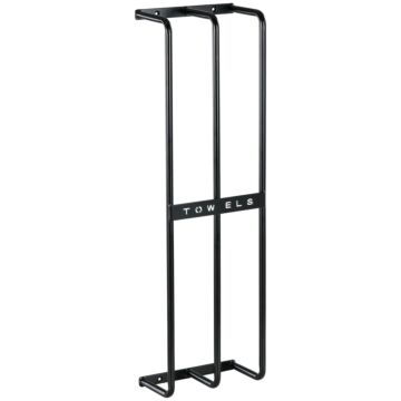 Homcom Towel Rail Wall Mounted, Metal Towel Rack Holds Up To 6 Large Size (160 X 100cm) Rolled Towels, 3 Bar Towel Storage For Bathroom, 21 X 12 X 74cm, Black