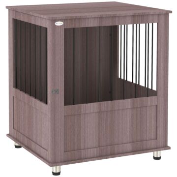 Pawhut Dog Crate Table For Medium And Large Dogs With Magnetic Door For Indoor Use, 60 X 55 X 70 Cm, Purple