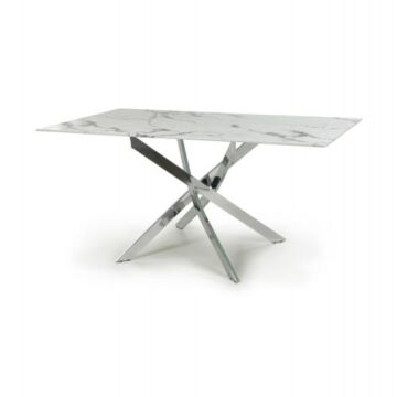 Astoria Medium 1.6m White/chrome Dining Table