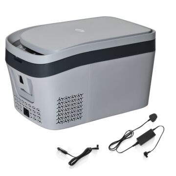 Homcom 12 Volt Car Refrigerator, 24l Portable Compressor Cooler, Fridge Freezer For Car, Rv, Camping And Home Use, -18-20°c