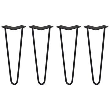4 X 14" Hairpin Legs - 2 Prong - 10mm - Black