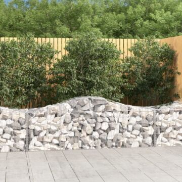 Vidaxl Arched Gabion Baskets 5 Pcs 200x50x60/80 Cm Galvanised Iron