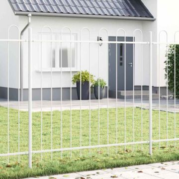 Vidaxl Garden Fence Set Of 7 White Powder-coated Metal