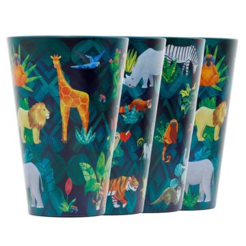 Recycled Rpet Set Of 4 Picnic Cups - Animal Kingdom
