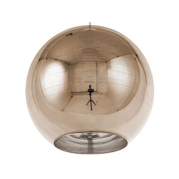 Pendant Lamp Gold Glass Round Globe Shape 1 Light Modern Beliani