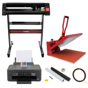 Vinyl Cutter, 50 X 50 Heat Press, Sign Cut Business Bundle, Value Printer