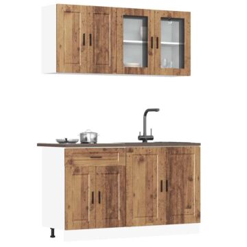 Vidaxl 4 Piece Kitchen Cabinet Set Porto Old Wood Engineered Wood