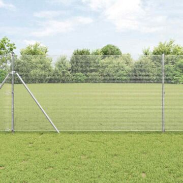 Vidaxl Welded Wire Fence With 13 Posts 1.4x50 M Galvanised Steel
