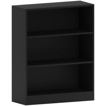 Vida Designs Cambridge 3 Tier Low Bookcase, Black