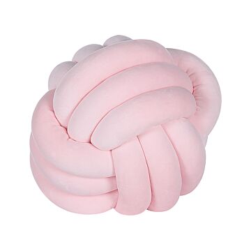 Decorative Cushion Pink Velvet Knot Pillow 30 X 30 Cm Decor Accessories Beliani