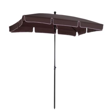 Outsunny Aluminum Umbrella Parasol-brown