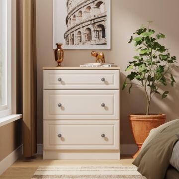 Norfolk 3 Drawer Deep Chest In Kashmir Ash & Bardolino Oak