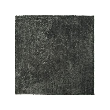 Shaggy Area Rug Dark Grey Cotton Polyester Blend 200 X 200 Cm Fluffy Dense Pile Beliani