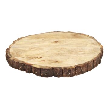 Round Wooden Bark Design Chopping/serving Board 30cm