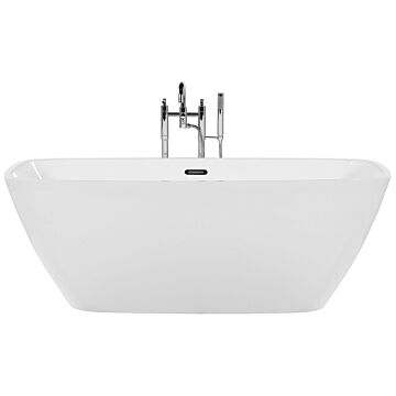 Freestanding Bath White Sanitary Acrylic Oval Single 170 X 78 Cm Modern Design Beliani