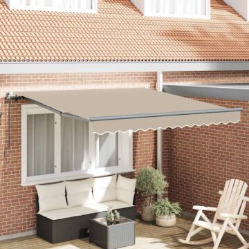 Vidaxl Manual Retractable Awning Beige 350x250 Cm