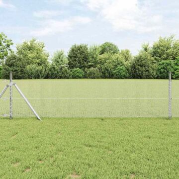 Vidaxl Hexagon Fence 0.8x100 M Galvanised Steel, Vidaxl Fence Posts 13 Pcs Ø32 Mm 120 Cm Galvanised Steel