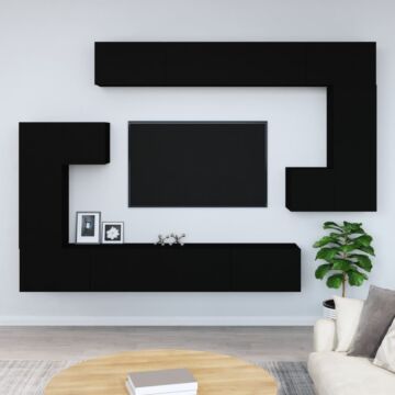 Vidaxl Wall-mounted Tv Cabinet Black Engineered Wood