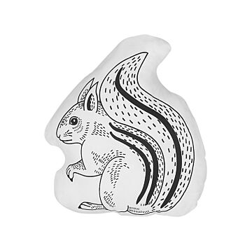 Kids Cushion Black And White Fabric Squirrel Shaped Pillow With Filling Soft Children's Toy Beliani