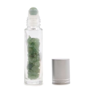 Gemstone Essential Oil Roller Bottle - Aventurine - Silver Cap