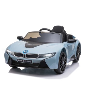 Homcom Bmw I8 Coupe Licensed 6v Ride On Car Toy With Remote Control, Powered Electric Car, Music, Horn, For 3-8 Years, Blue