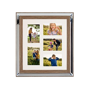 Photo Frame Dark Wood 49 X 44 Cm For 5 Pictures 10 X 15 Cm Collage Aperture Beliani