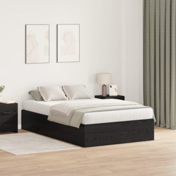 Vidaxl Storage Bed Frame Black Oak 120x200 Cm