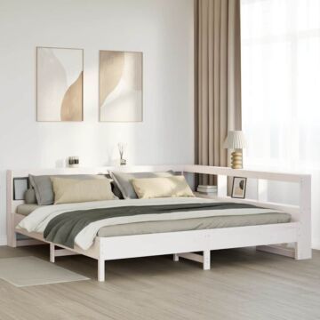 Vidaxl Bookcase Bed Without Mattress White 180x200 Cm Solid Wood Pine