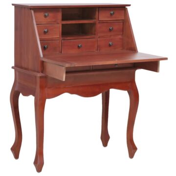 Vidaxl Secretary Desk Brown 78x42x103 Cm Solid Mahogany Wood