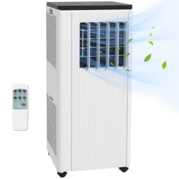Homcom 7,000 Btu Mobile Air Conditioner, 15m², Smart Home Wifi, With Dehumidifier, Fan, 24h Timer, Window Kit, White