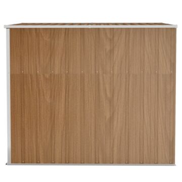 Vidaxl Wall-mounted Garden Shed Brown 118x194x178 Cm Galvanised Steel