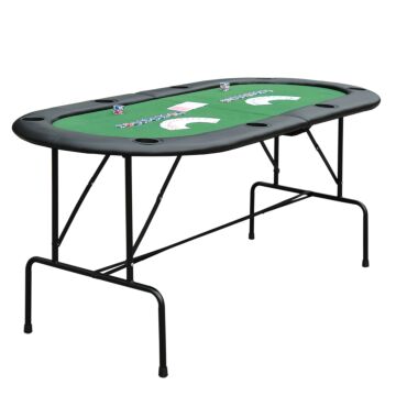 Homcom 1.83m Foldable Poker Table W/chip Trays, Drink Holders