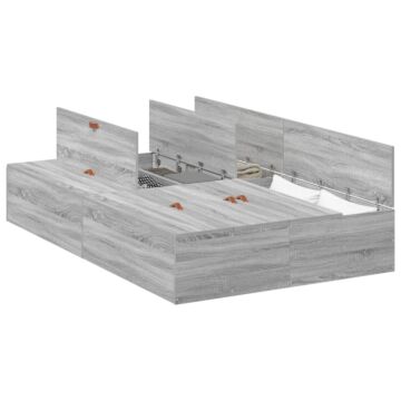 Vidaxl Storage Bed Frame Grey Sonoma 120x190 Cm