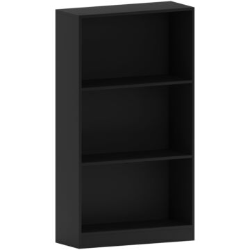 Vida Designs Cambridge 3 Tier Medium Bookcase, Black