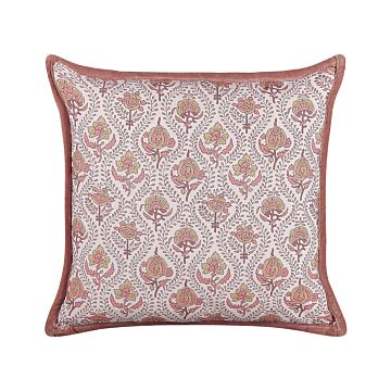 Scatter Cushion Cotton Flower Pattern 45 X 45 Cm Decorative Piping Removable Cover Decor Accessories Beliani