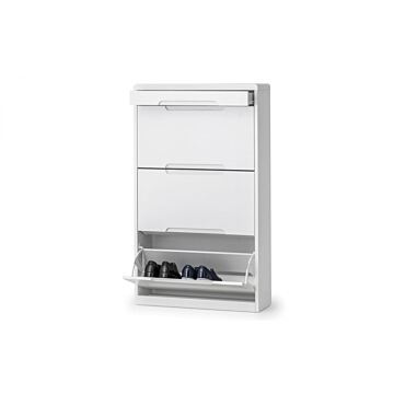 Manhattan Shoe Cabinet With Drawer- White