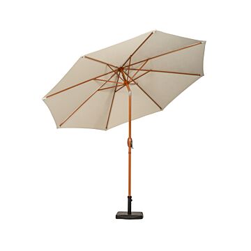 Ivory 3m Woodlook Crank And Tilt Parasol (38mm Pole, 8 Ribs)this Parasol Is Made Using Polyester Fabric Which Has A Weather-proof Coating & Upf Sun Protection Level 50