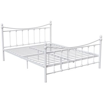 Vida Designs Paris King Size Metal Bed, White