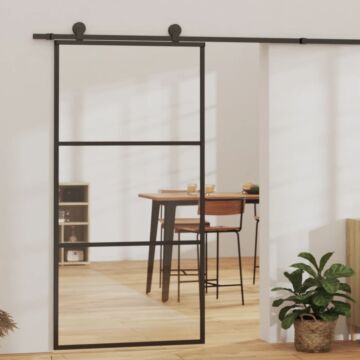 Vidaxl Sliding Door With Hardware Set Esg Glass&aluminium 102x205 Cm