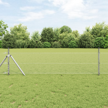 Vidaxl Hexagon Fence 0.8x100 M Galvanised Steel, Vidaxl Fence Posts 13 Pcs Ø32 Mm 120 Cm Galvanised Steel