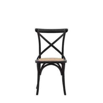 Cafe Chair Black/rattan (2pk)